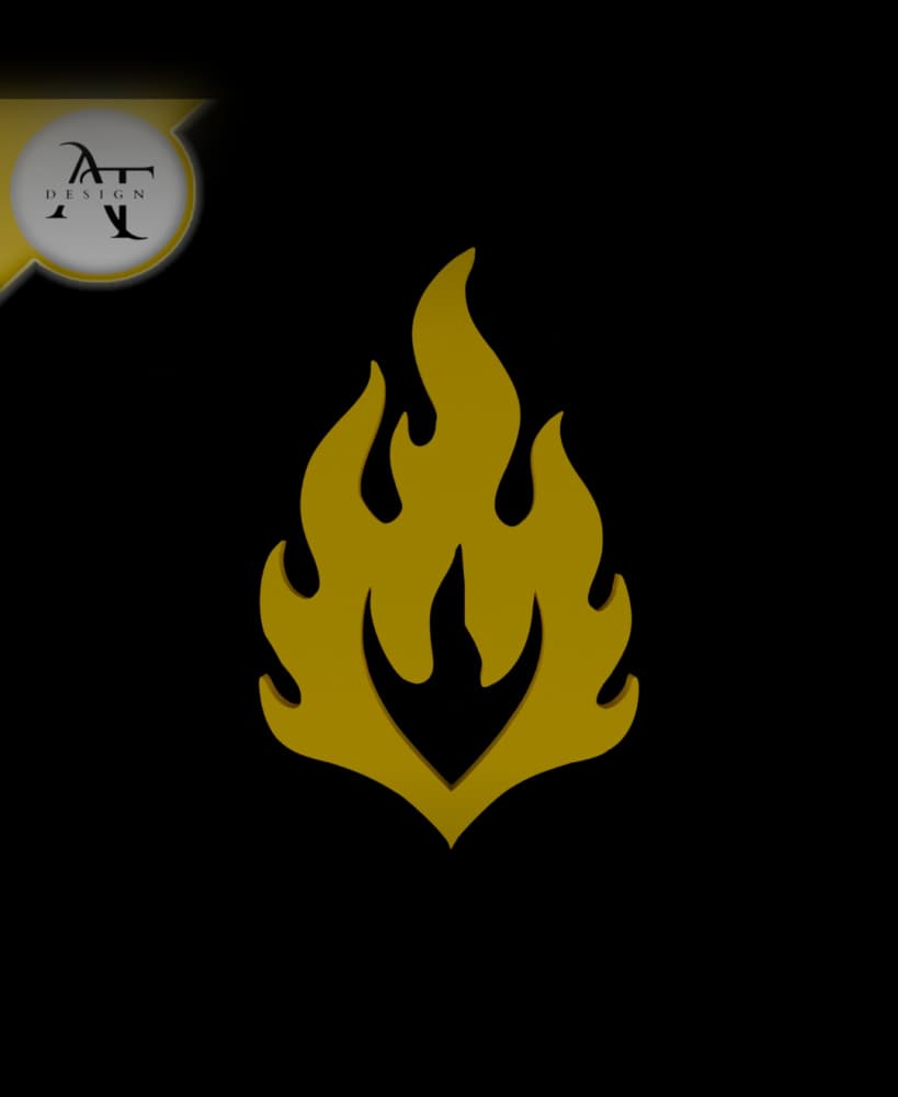 Simple Flame Symbol - 2D Art 3d model
