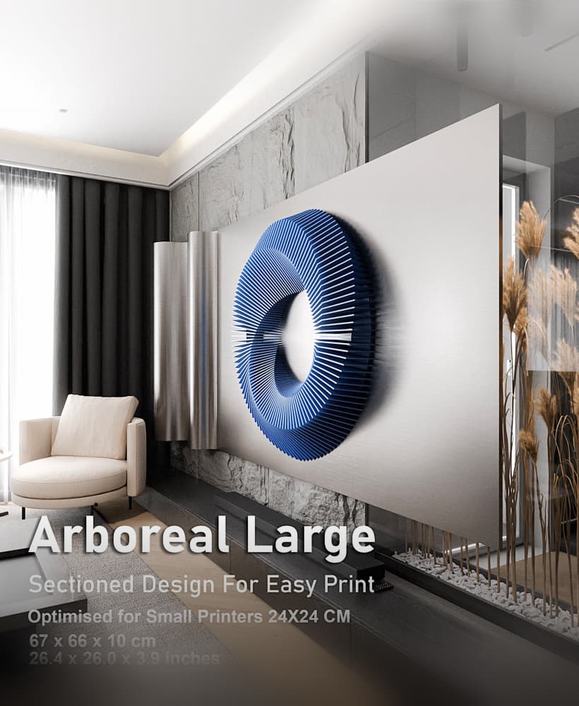 Arboreal Wall Sculpture – Large-Scale Sectioned 3D Printed Artwork 3d model