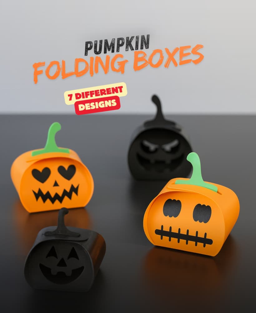 PUMPKIN FOLDING BOXES / CANDY BOX / HALLOWEEN CANDY BOX / FOLDABLE CANDY BOX / TRICK OR TREAT 3d model