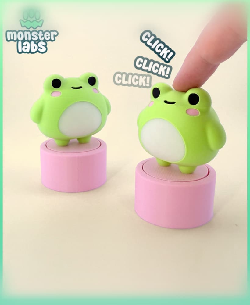 Cute Frog Fidget Clicker Keychain 3d model