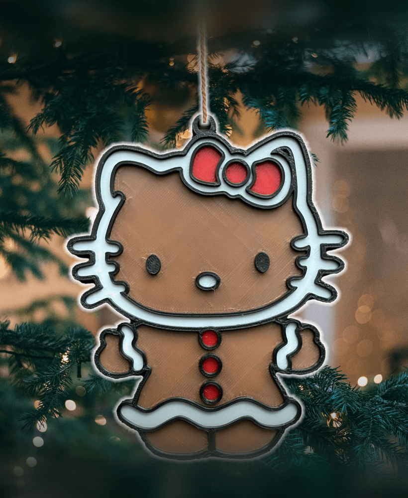 Christmas Hello Kitty Gingerbread Tree Ornament 3d model