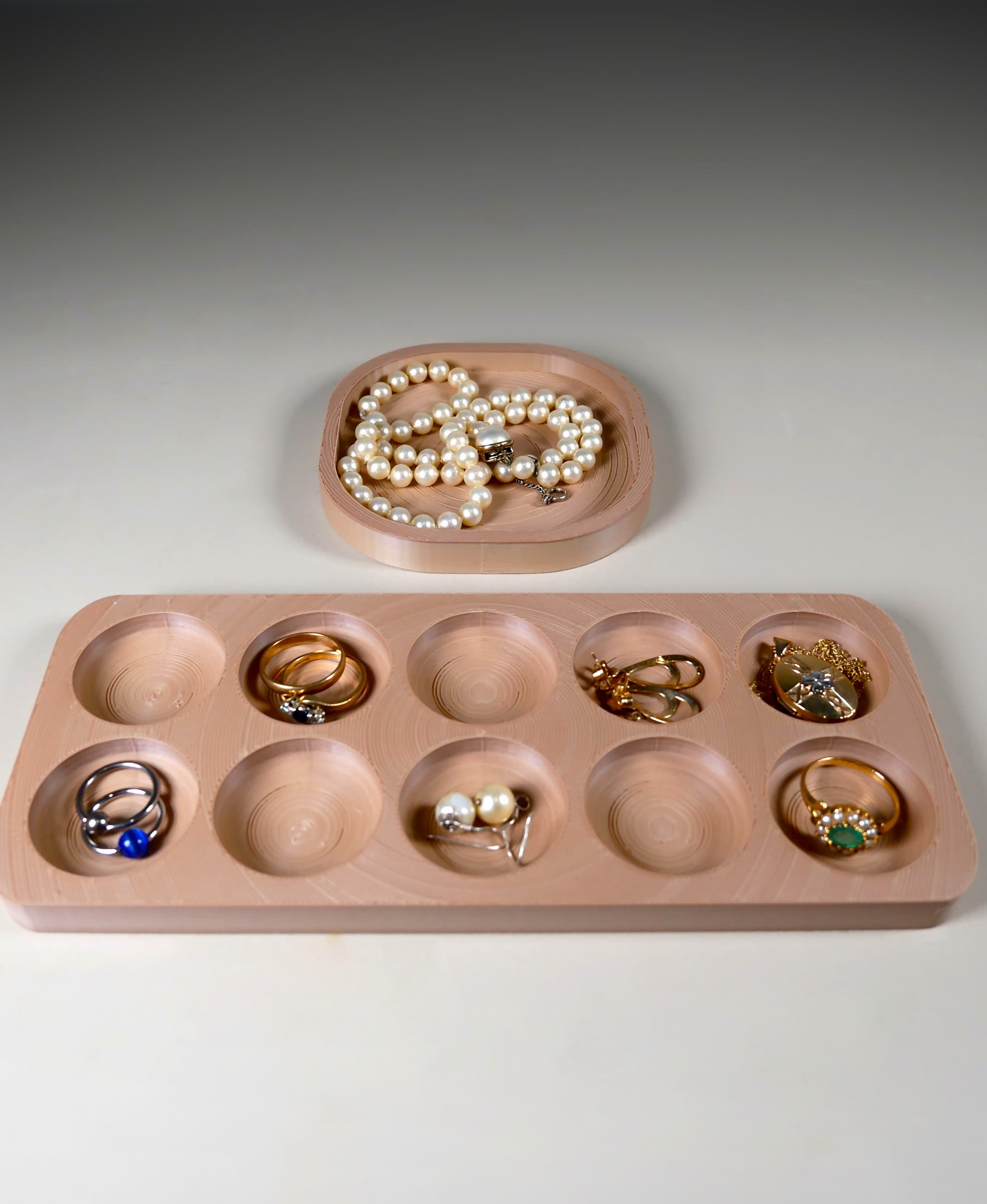Wood Style Jewellery (or key/coin) Plates 3d model