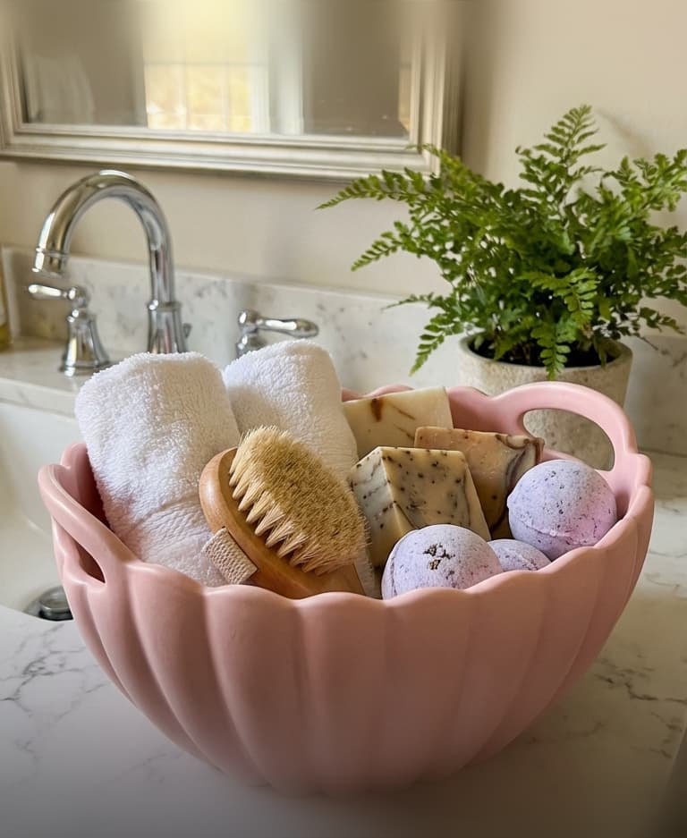 Scalloped Coquette Shell Basin - Aesthetic Ribbed Organizer & Bath Caddy 3d model