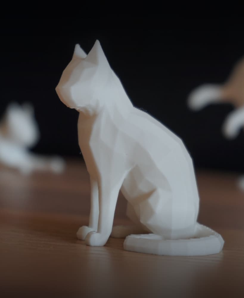 Sitting lowpoly cat decoration 3d model