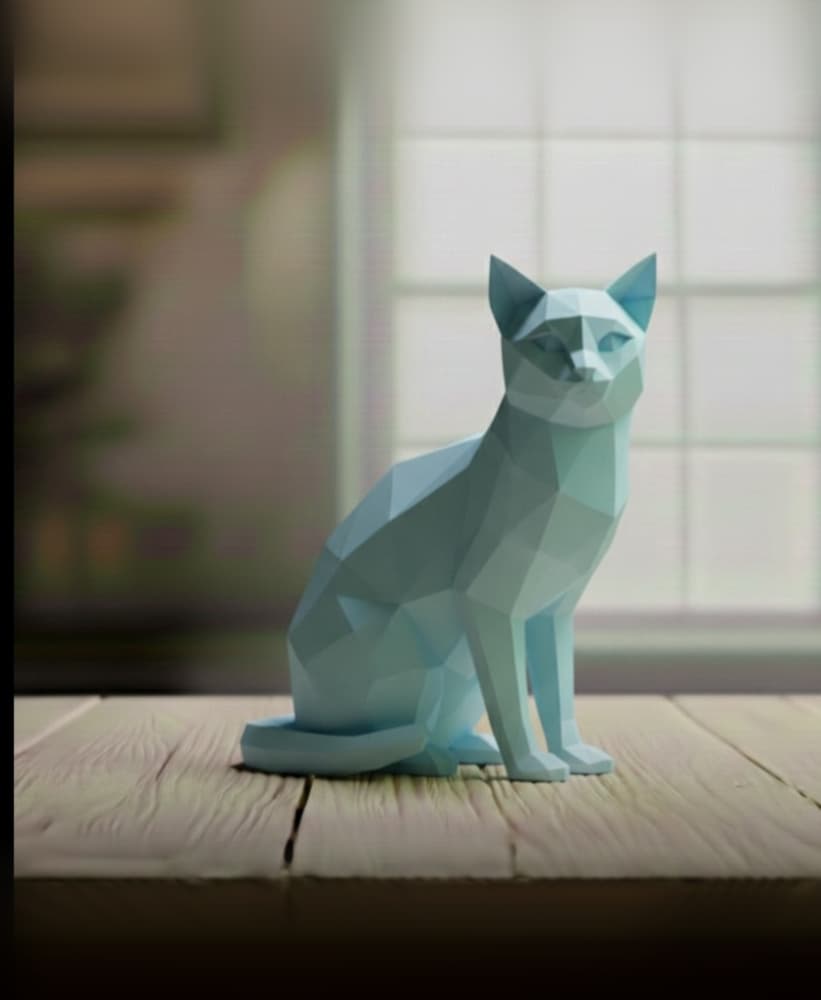 cat lowpoly 3d model