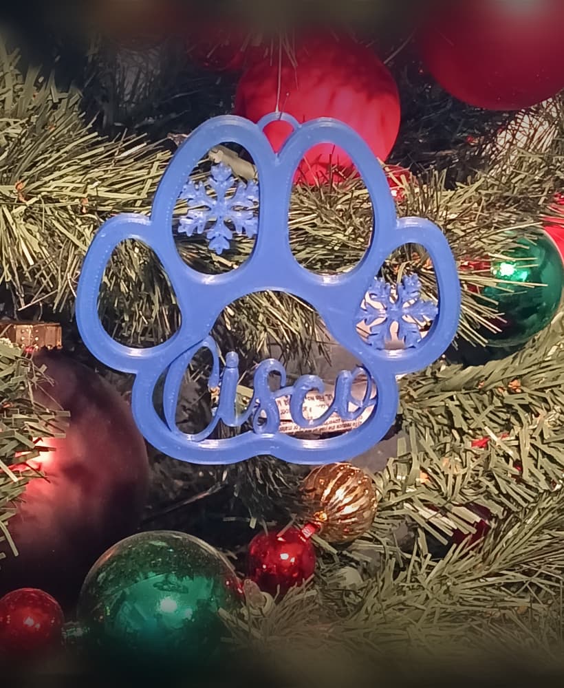 Cisco Pet Dog Paw Print Christmas Ornament Decoration 3d model