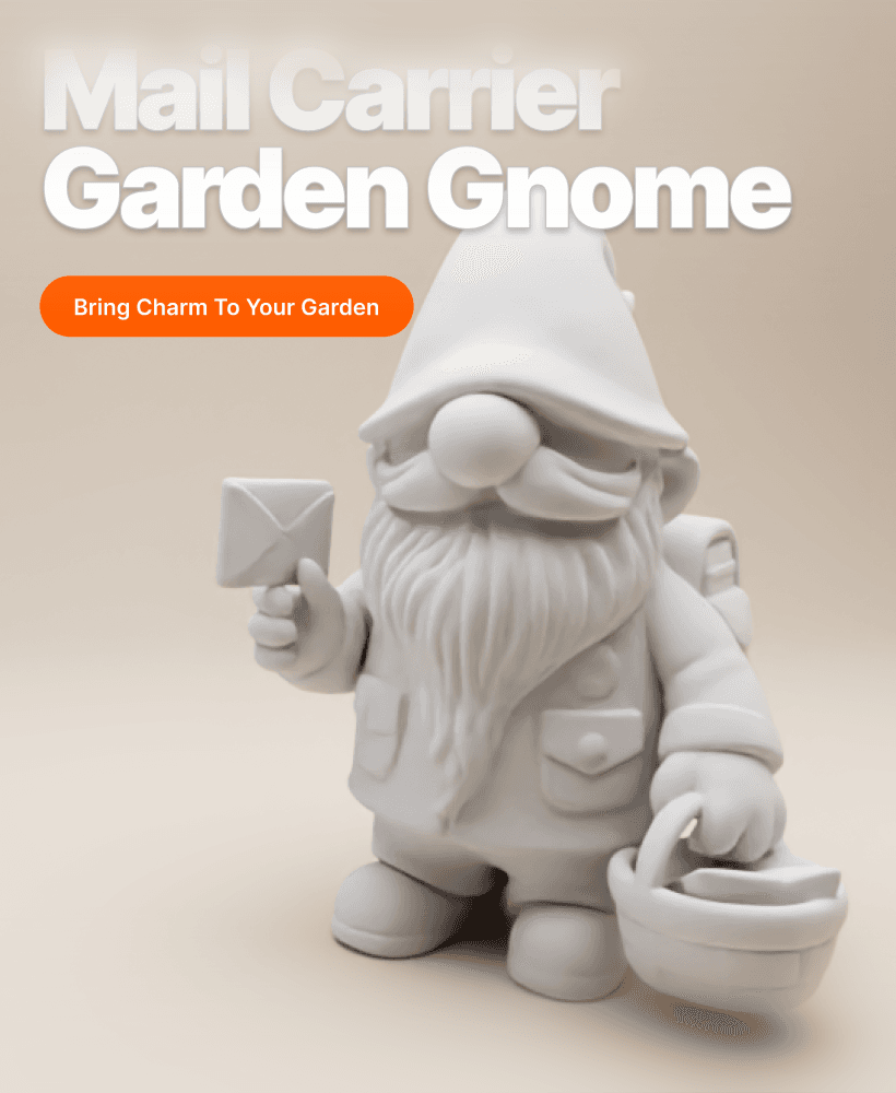 Garden Gnome – Whimsical Mail Carrier 3d model