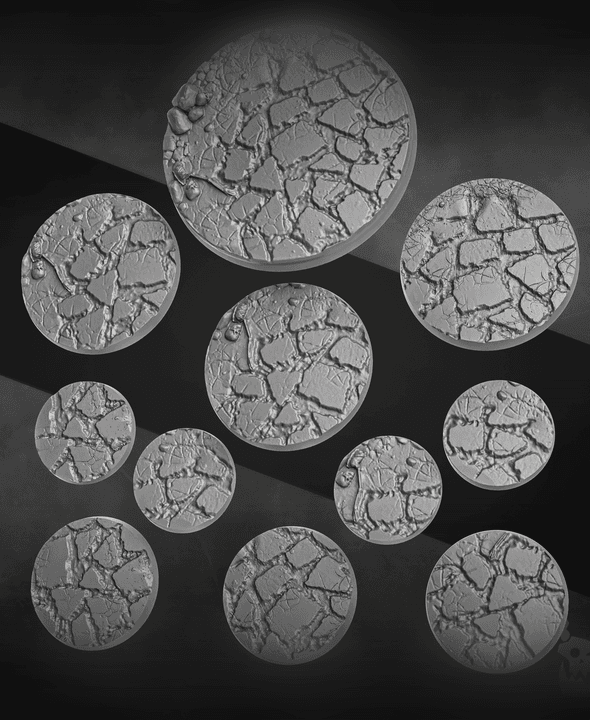 Decorative bases "Flat Stone" Set 3d model