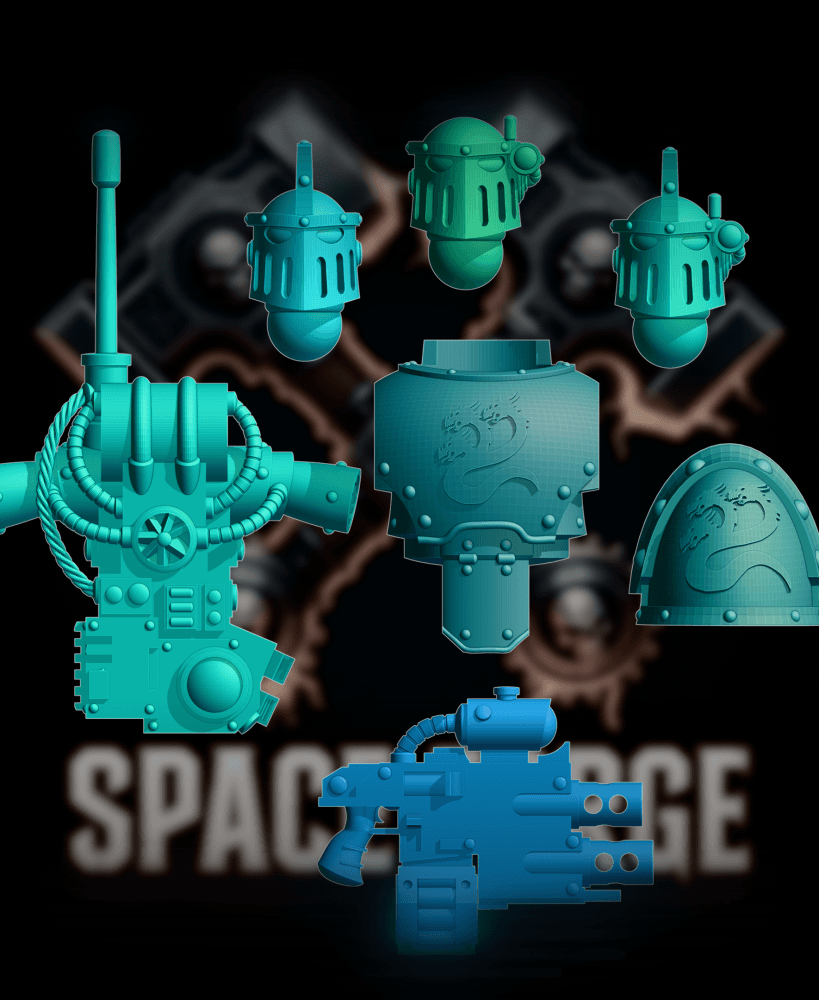 Sea Dragon Elite Components – Firearm, Chest Plate & Pauldron STL Pack 3d model