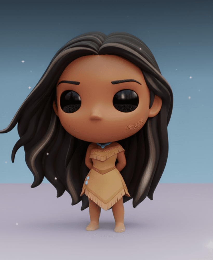 POCAHONTAS KAWAII CHIBI – PRINCESS OF NATURE 3D (STL FILE) 3d model