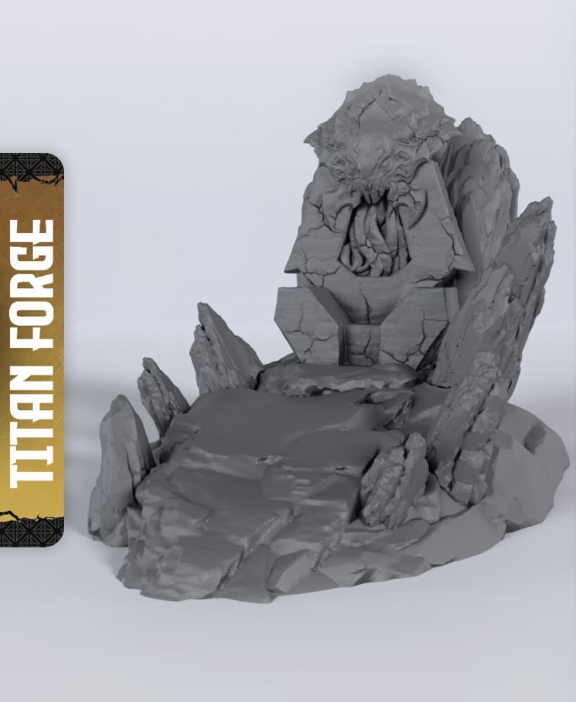 Everdark Throne Terrain - With Free Dragon - 5e DnD Inspired for RPG and Wargamers 3d model