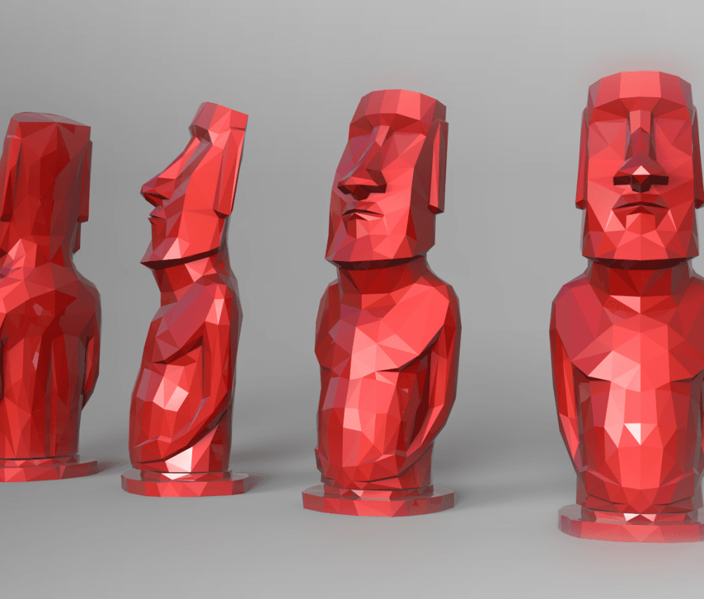 Low Poly Moai Statue 3d model