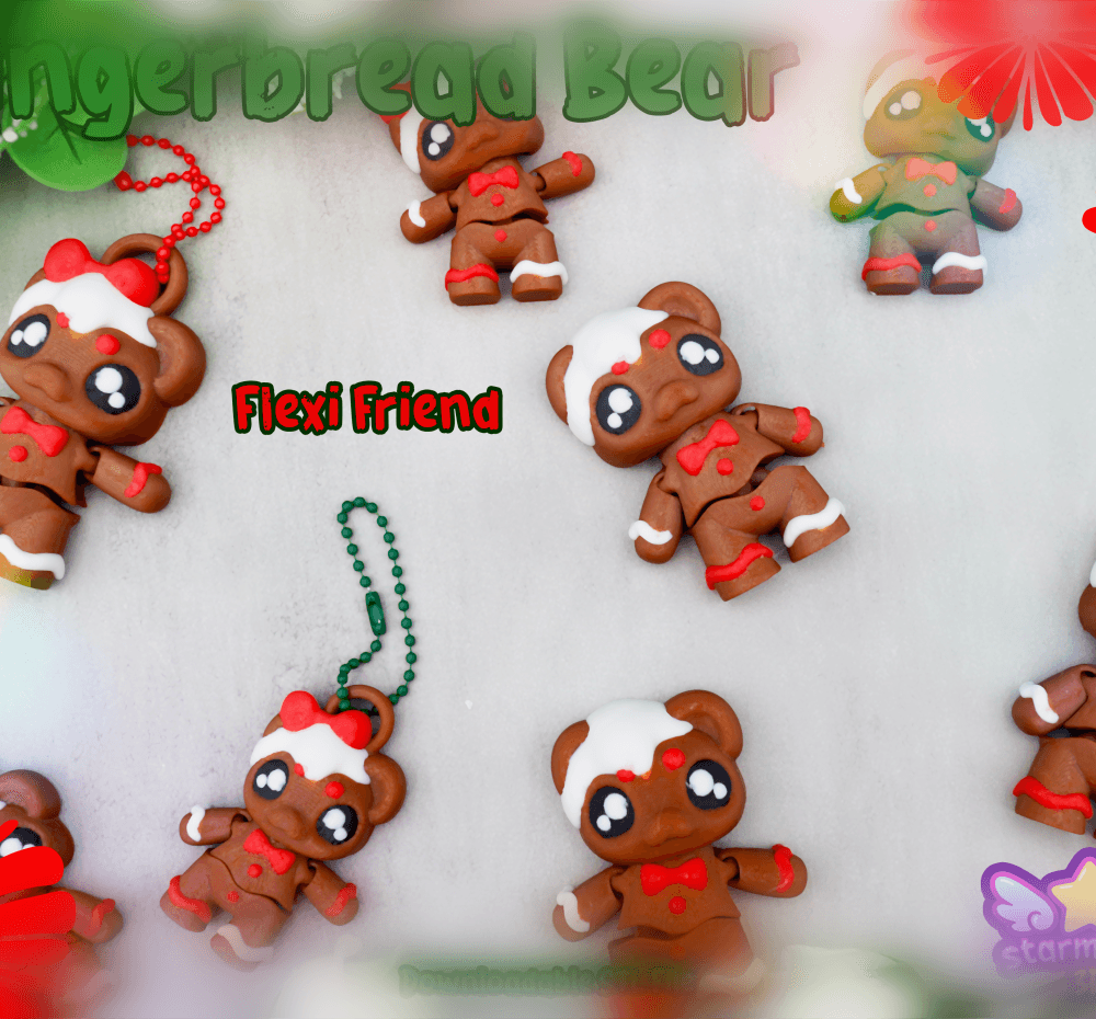 Gingerbread Bear Flexi & Bauble Tray 3d model