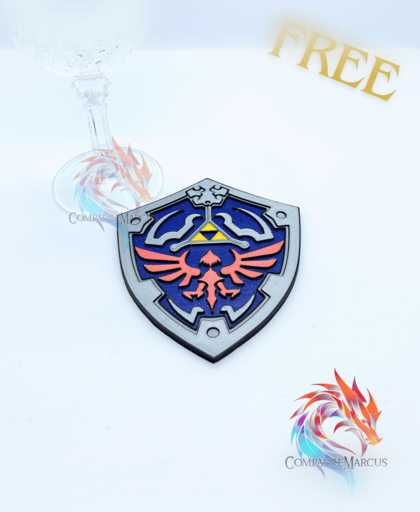 Hylian shield coaster / no supports / 3mf included 3d model