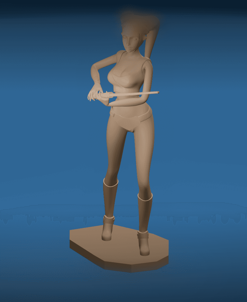 Female Alien Warrior with Energy Sword v2 3d model