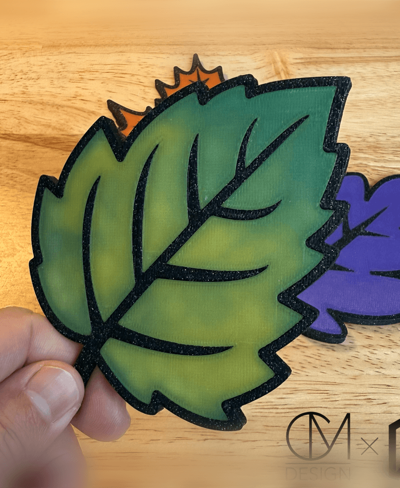 Fallen Leaves Thermohromic Coasters 3d model