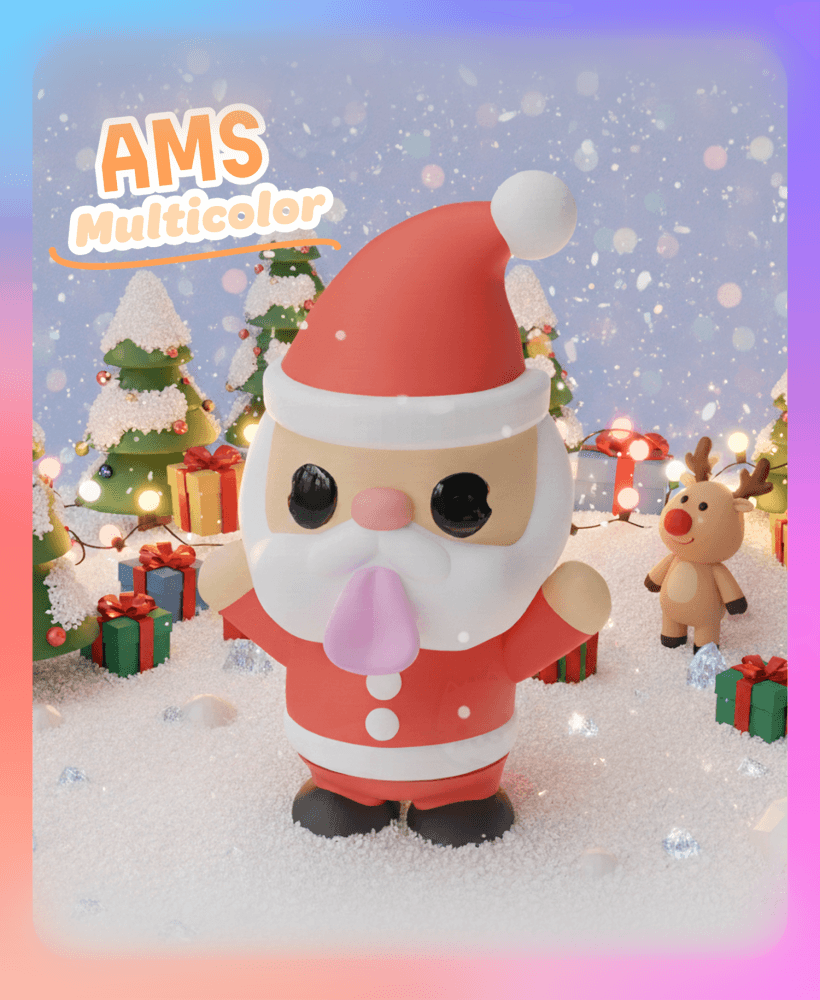 Flexi Santa Claus Keychain (Multicolor) 3d model