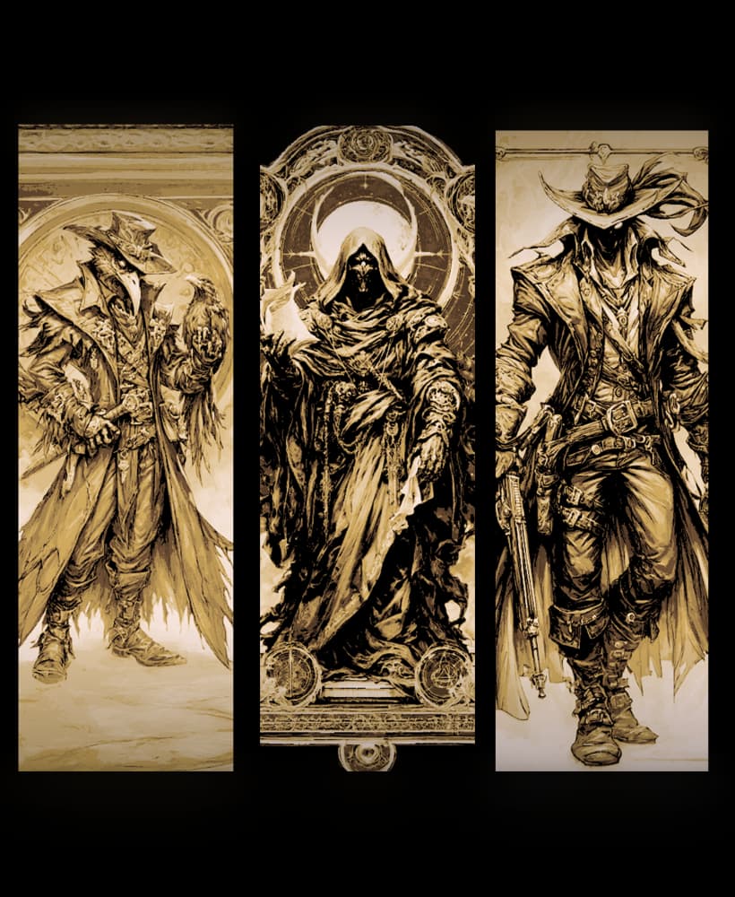 The demon hunters of the wild west - The Tarot gang - set of bookmarks 3d model
