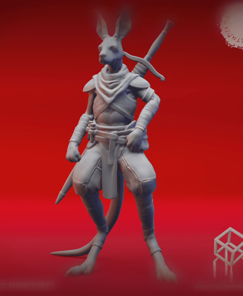 Roo-folk Scout - Tabletop Miniature (Pre-Supported) 3d model