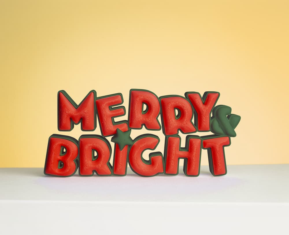 Merry & Bright Standing Decoration 3d model