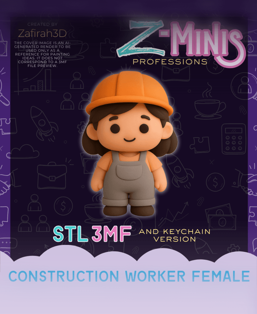 Z-Mini Construction Worker Female 3d model