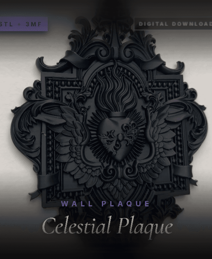 Celestial Wall Plaque Victorian Gothic Decor Sacred Heart 3d model