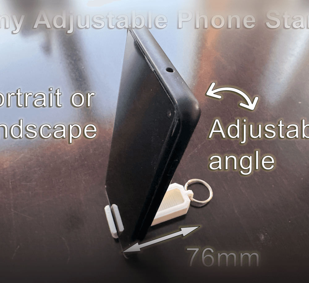 Tiny Adjustable Phone Stand 3d model
