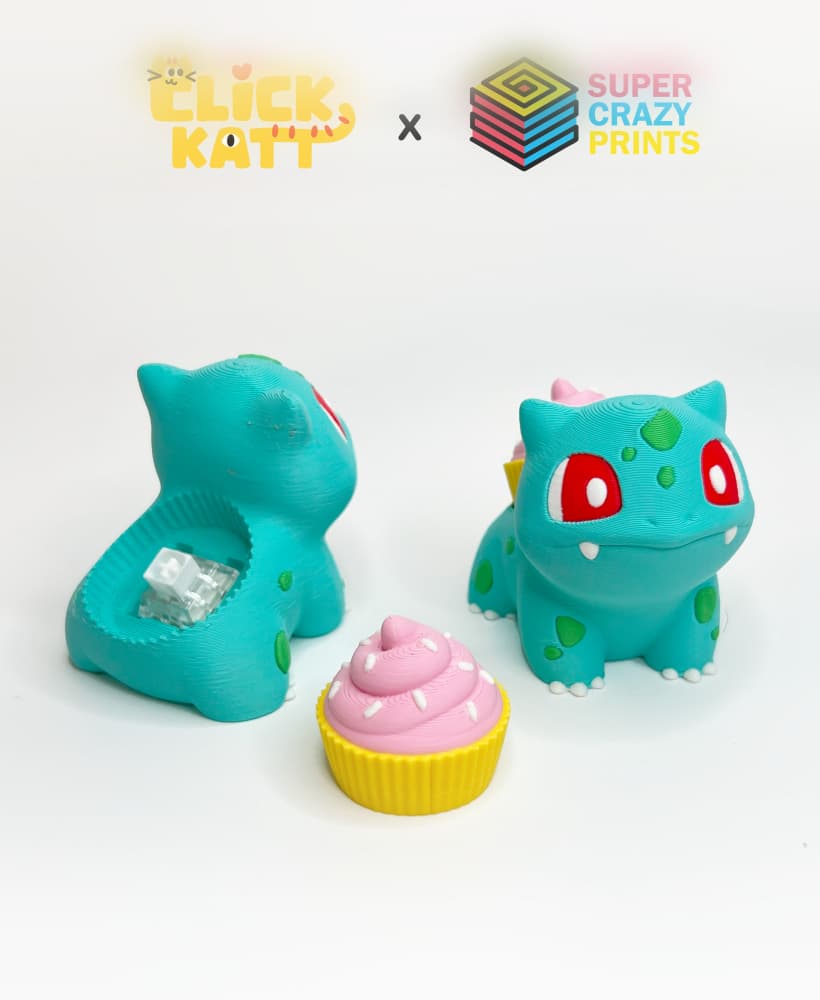 Capcake Bulbasaur - Clicker Fidget Toy Keychain 3d model