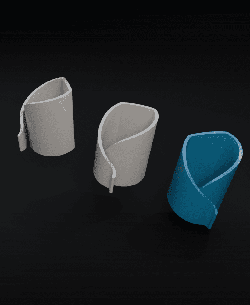 Wall mounted scroll-like holder 3d model