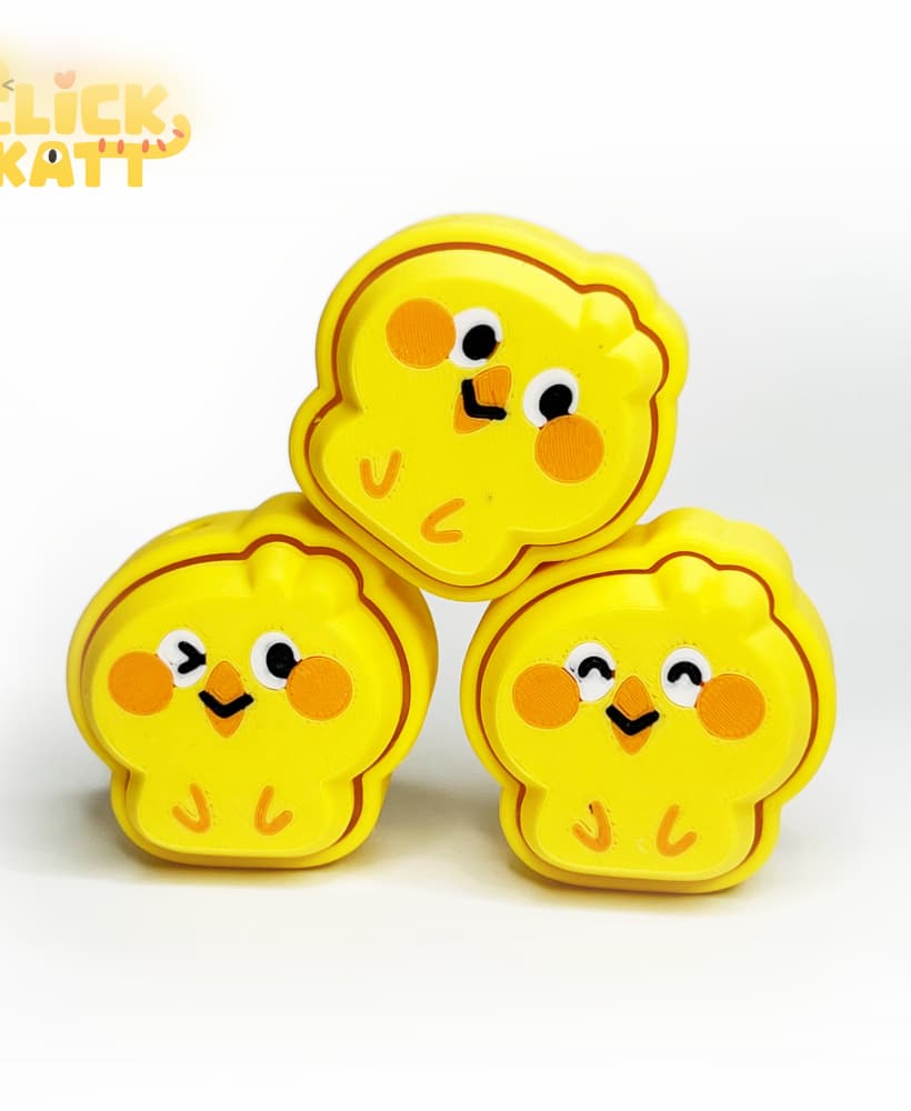 Chick - Clicker Fidget Toy Keychain 3d model
