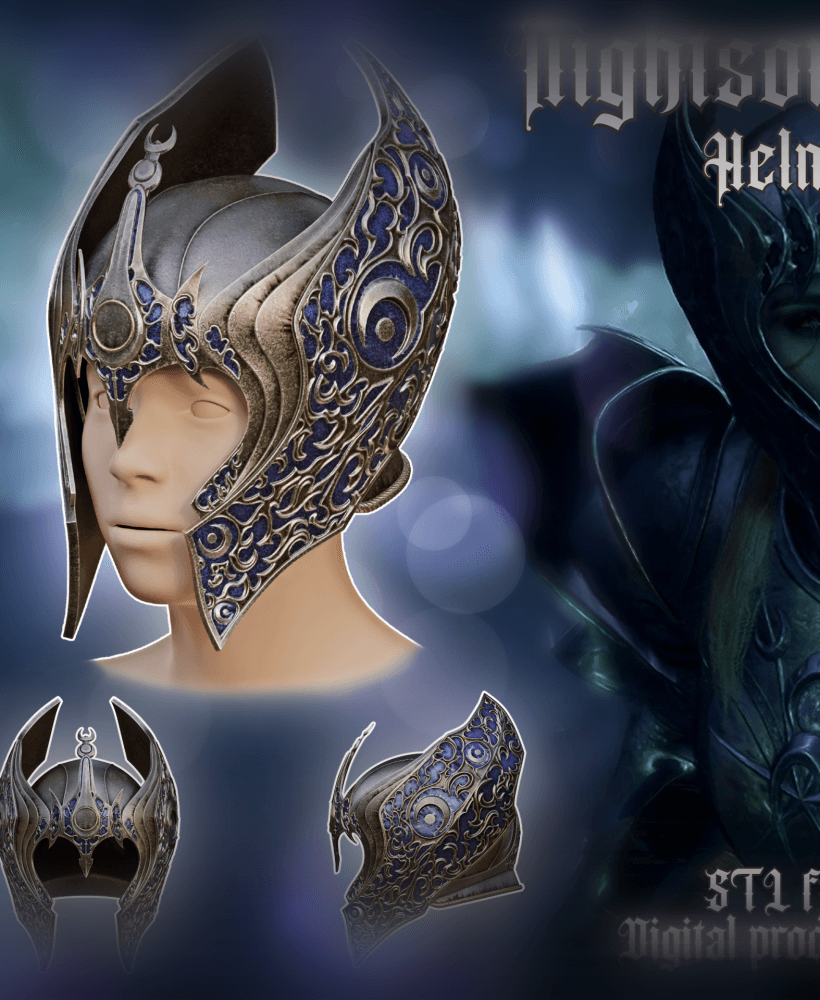 Fantasy Nightsong Dame Aylin Armor Helmet Baldurs Gate 3 3d model