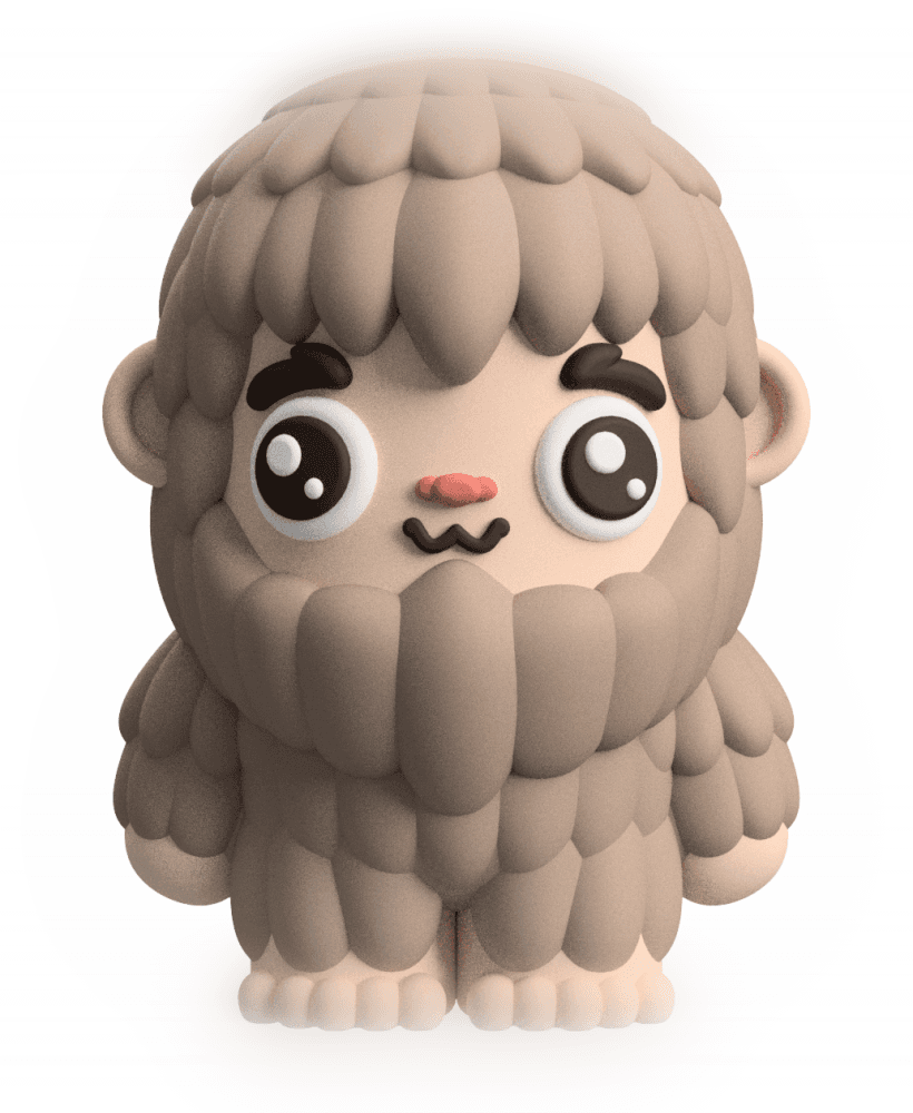 Cute Cryptid Little Bigfoot Figure - 3D Printable & Royalty-Free 3d model