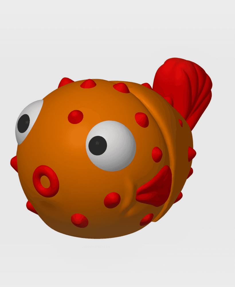 Articulated Pufferfish 3d model