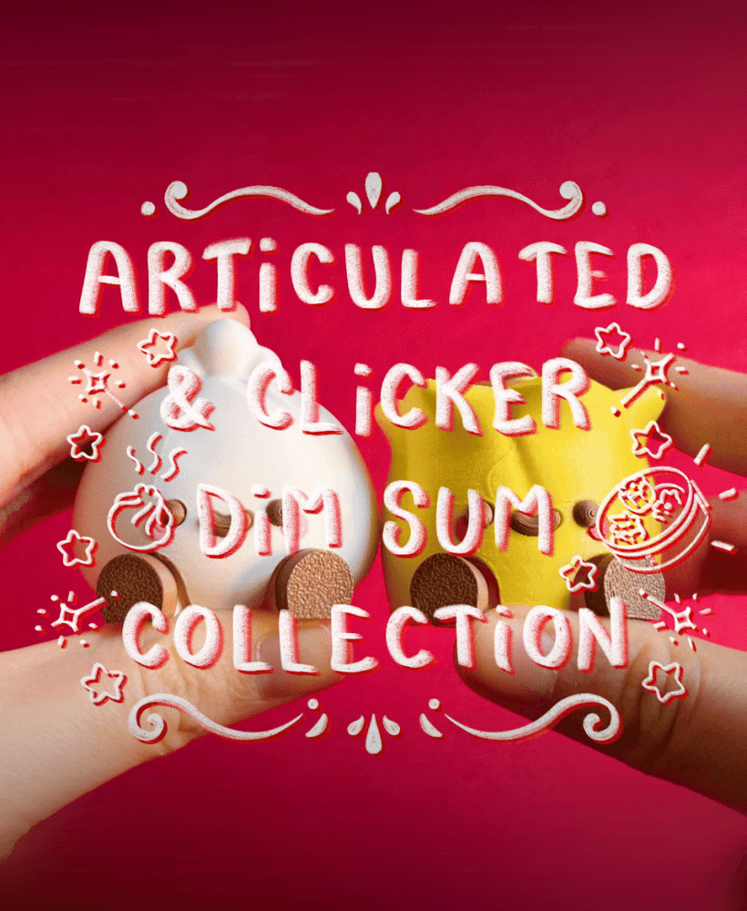 Cute Articulated & Clicker Dim Sum | No AMS | Print-in-place | Support-free 3d model