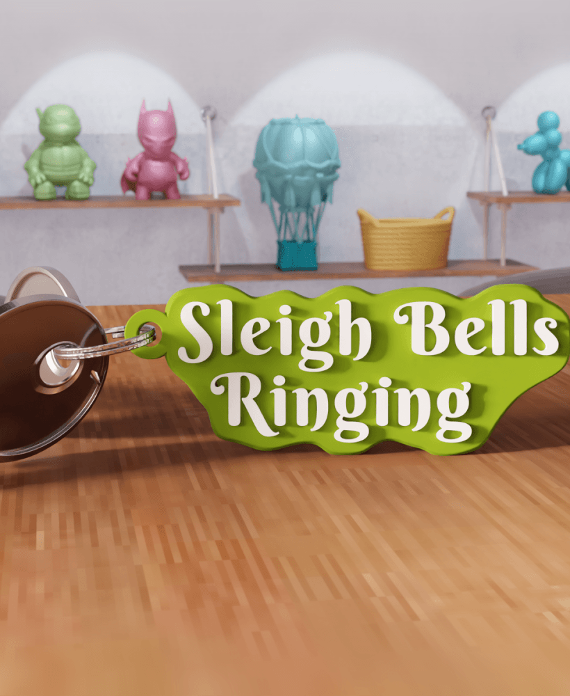 Sleigh Bells Ringing Christmas Keychain 3d model