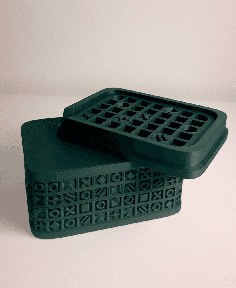Soap Case + Dish Ornamental Grid 3d model