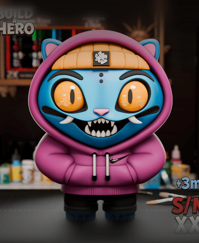 Derpy Urban Vibes: Build-a-Hero โ Street Cat Figure no ams 3d model