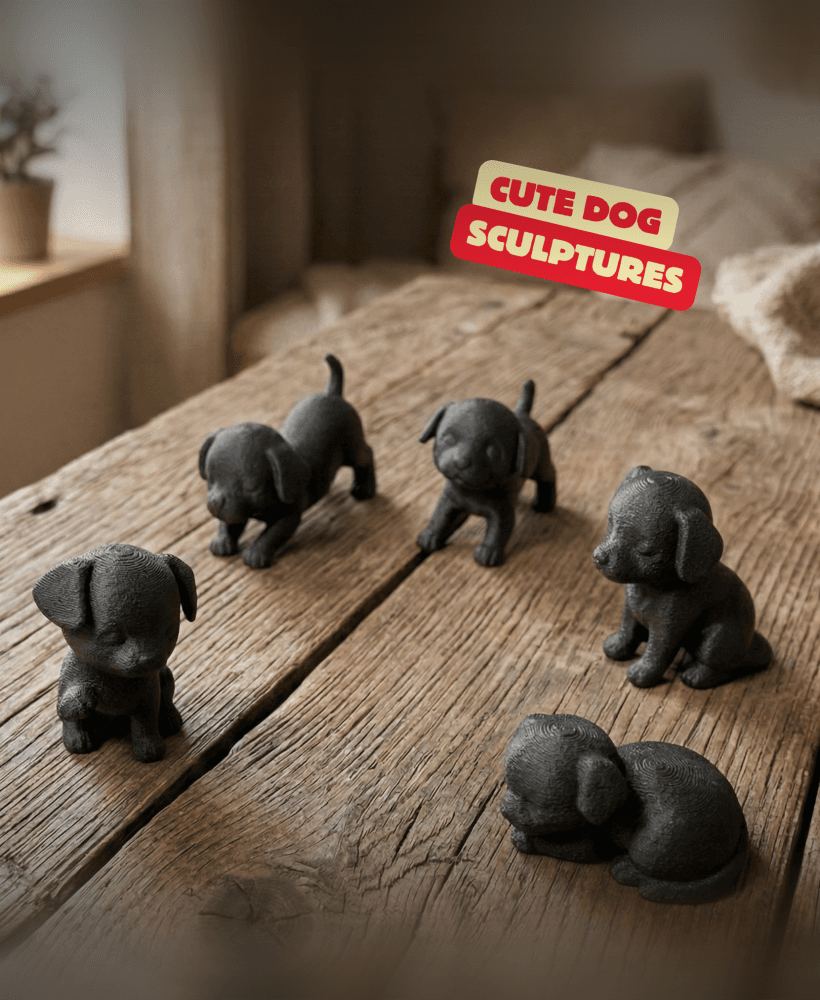 LAZY DOGS / MODERN DOG SCULPTURES / BLACK SCULPTURES / TOY 3d model