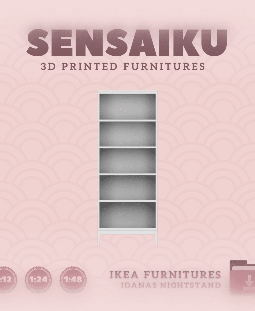 Miniature Replica 03. IDANAS Bookcase for Miniature Dollhouse - IKEA (1:12,24,48) - 3D Print Instant 3d model