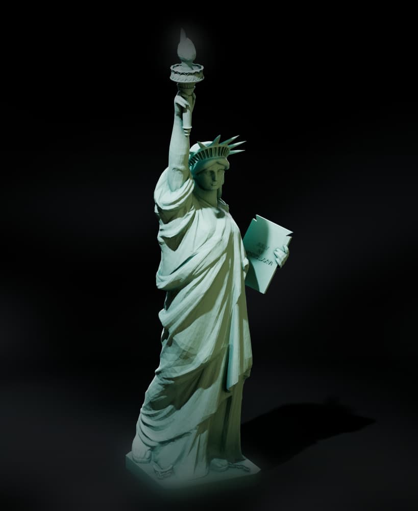 Historic Statue of Liberty Monument | 200mm Display Scale 3d model