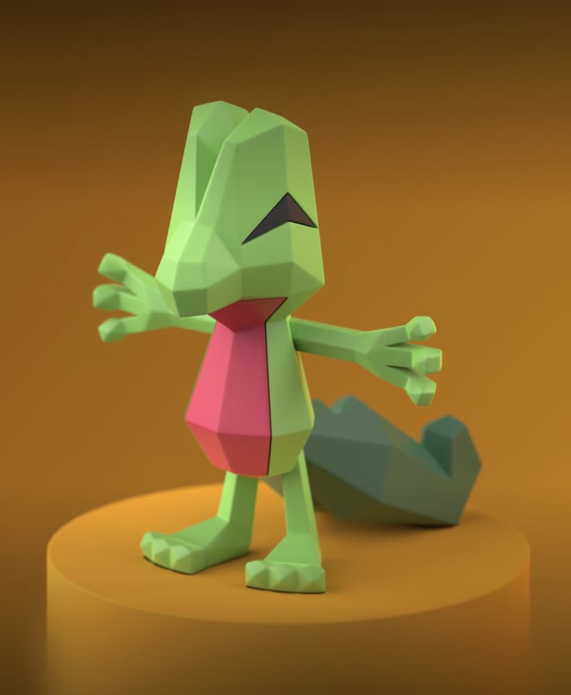 Low-poly Treecko 3d model