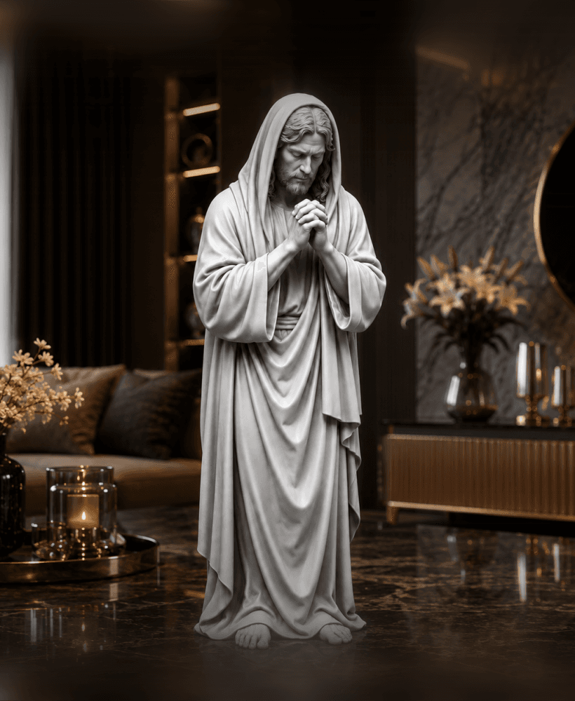 Praying Jesus Christ Statue STL | Christian Religious Sculpture | Catholic 3D Print Model 3d model