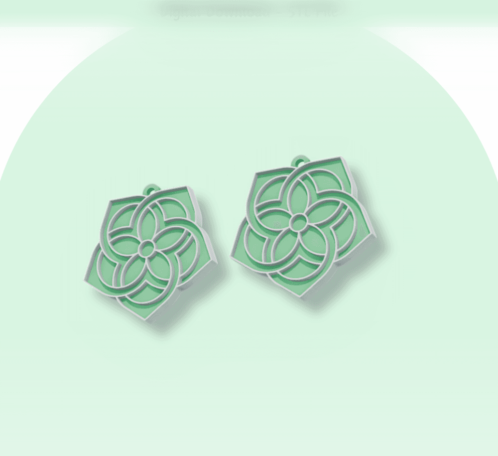 Infinite flower earrings pair 3d model