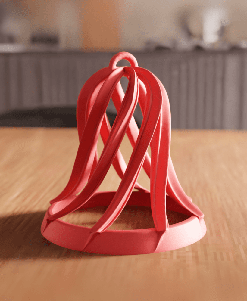 Twisted Spiral Christmas Bell Ornament 3d model