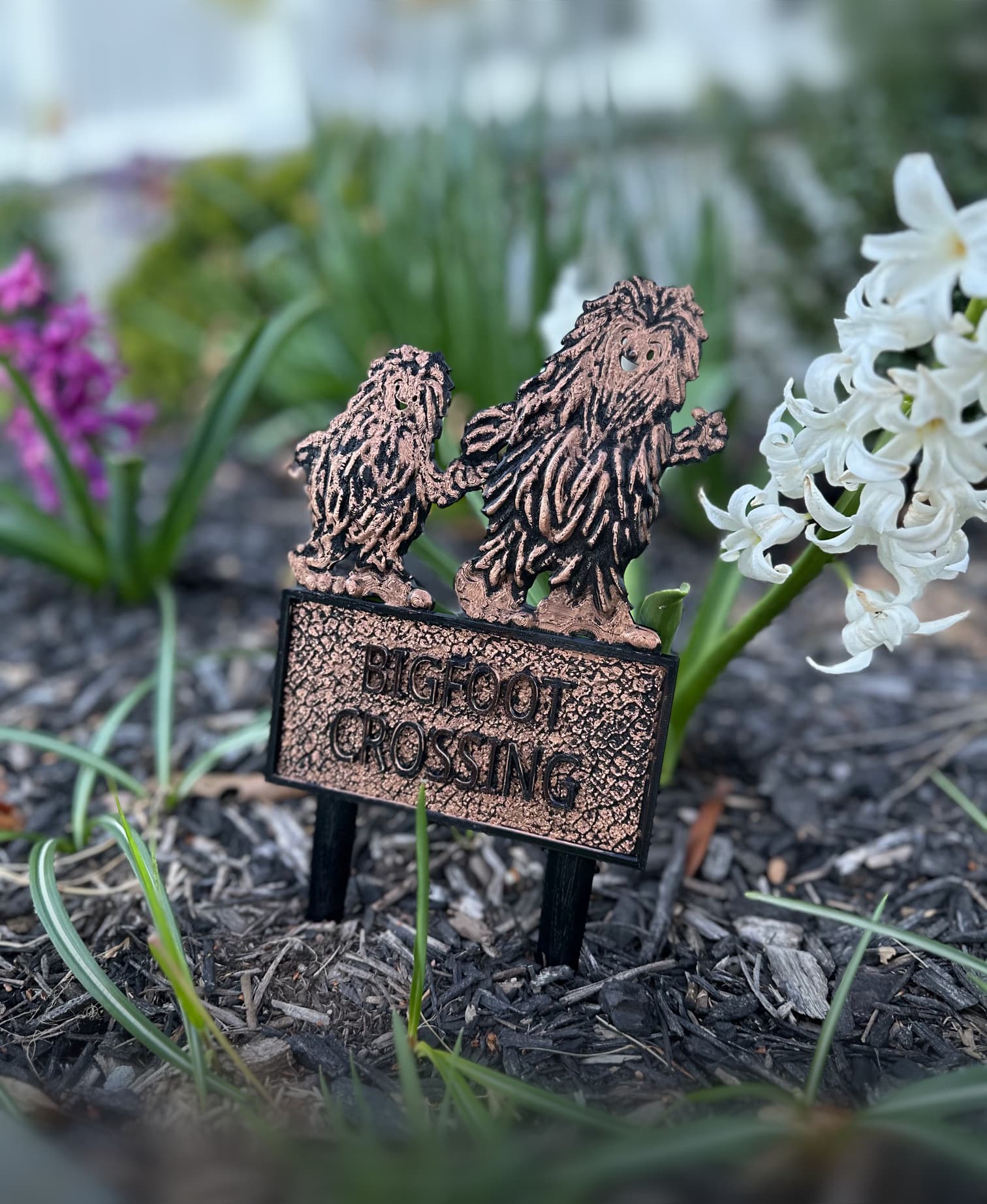 Bigfoot Crossing Garden Sign Stake 3d model