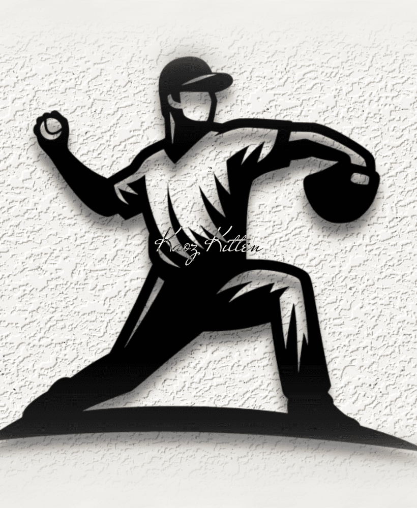 baseball pitcher player wall art home decor 3d model