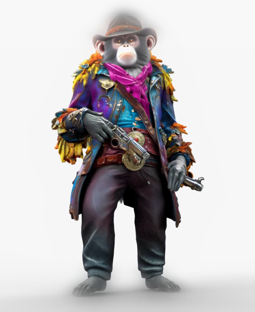 Cowboy Monkey 3d model