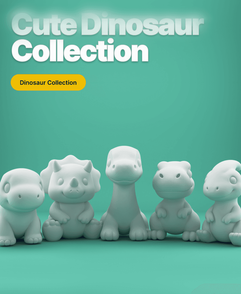 Cute Dinosaur Pack 3d model