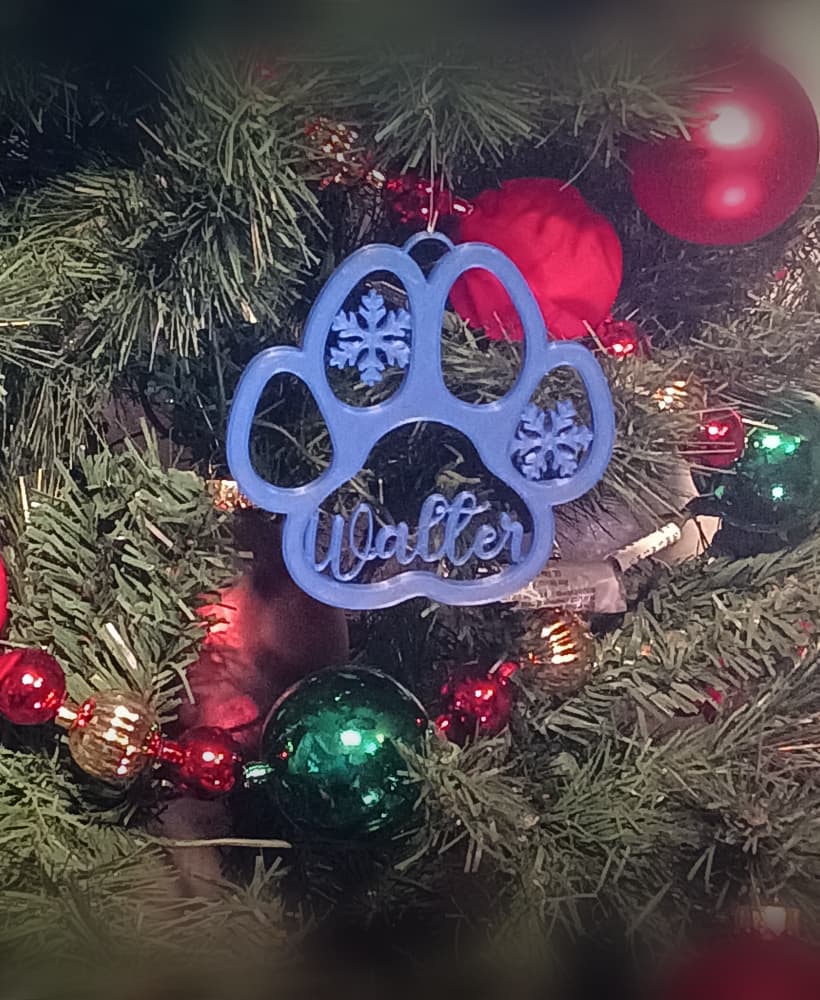 Walter Pet Dog Paw Print Christmas Ornament Decoration 3d model