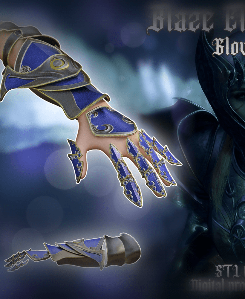 Fantasy Nightsong Dame Aylin Armor Cosplay Gloves Baldurs Gate 3 3d model